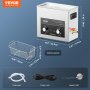 VEVOR Limpiador Ultrasónico 6 L 180 W con Temporizador de Calentamiento y Cesta Máquina de Cavitación Sónica Digital para Herramientas de Laboratorio, Piezas Metálicas, Carburador, Piezas de Auto