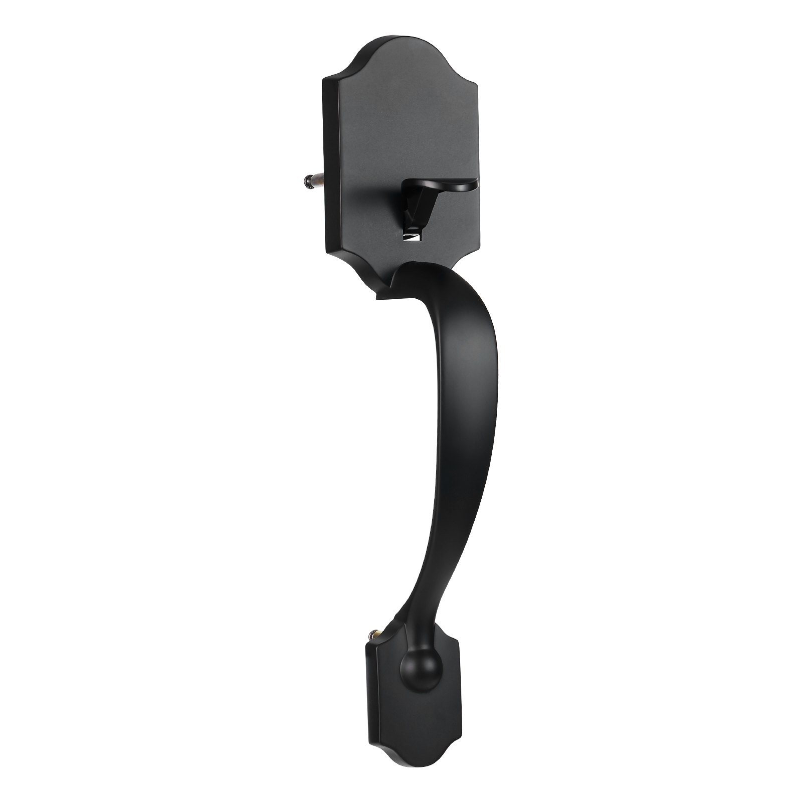 VEVOR Manija de Puerta de Entrada con Cerrojo Cerradura de Puerta Roseta con Perilla Interior Reversible Derecha-izquierda Espacio entre Orificios Ajustable para Dormitorio, Baño, Sala de Estar, Negro