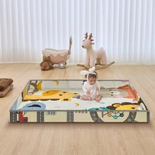 VEVOR Alfombra de Juego Suave para Bebés Gatear y Actividades 1400 x 1800 mm XPE