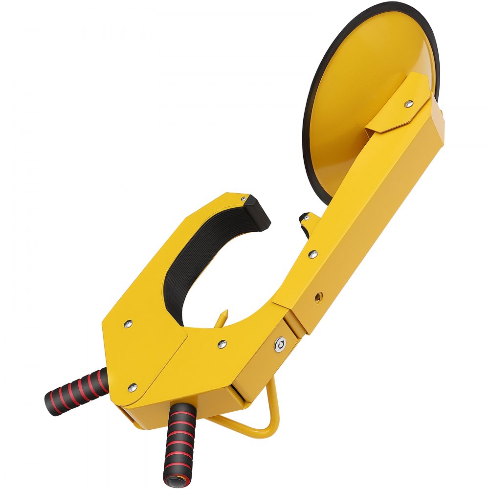 VEVOR Cerradura de Rueda para Coche Bloqueo de Rueda Antirrobo 16-38cm de Acero Q235 de Servicio Pesado Ventosa de 30cm 2 Llaves Dispositivo de Bloqueo de Rueda para Vehículos Caravanas Camiones Motos