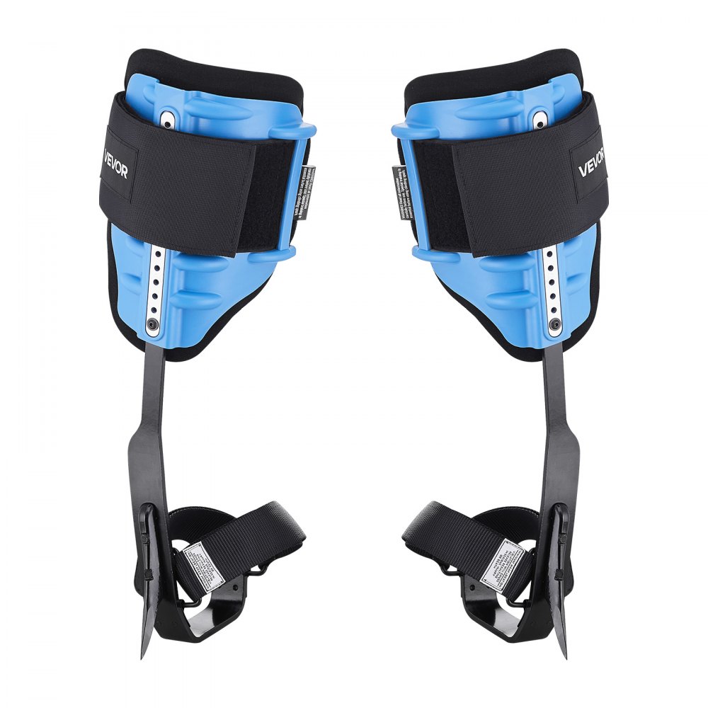 VEVOR Espuelas para Trepar Árboles, Escalada Ajustable en Altura, con Correas y Almohadilla Acolchada, Carga de 159 kg, Acero de Alta Resistencia, para Recolección de Fruta y Caza, Azul Cielo