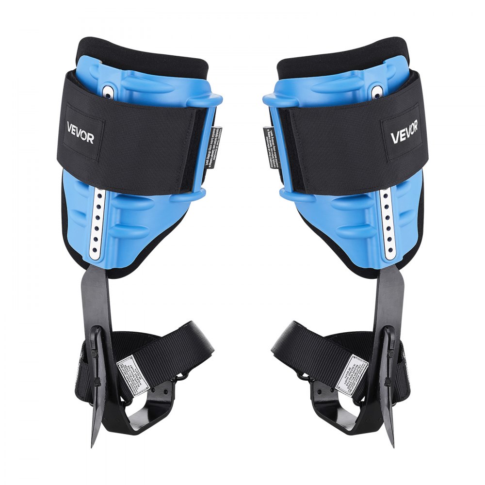 VEVOR Espuelas para Trepar Árboles, Escalada Ajustable en Altura, con Correas y Almohadilla Acolchada, Carga de 159 kg, Acero de Alta Resistencia, para Recolección de Fruta y Caza, Azul Cielo