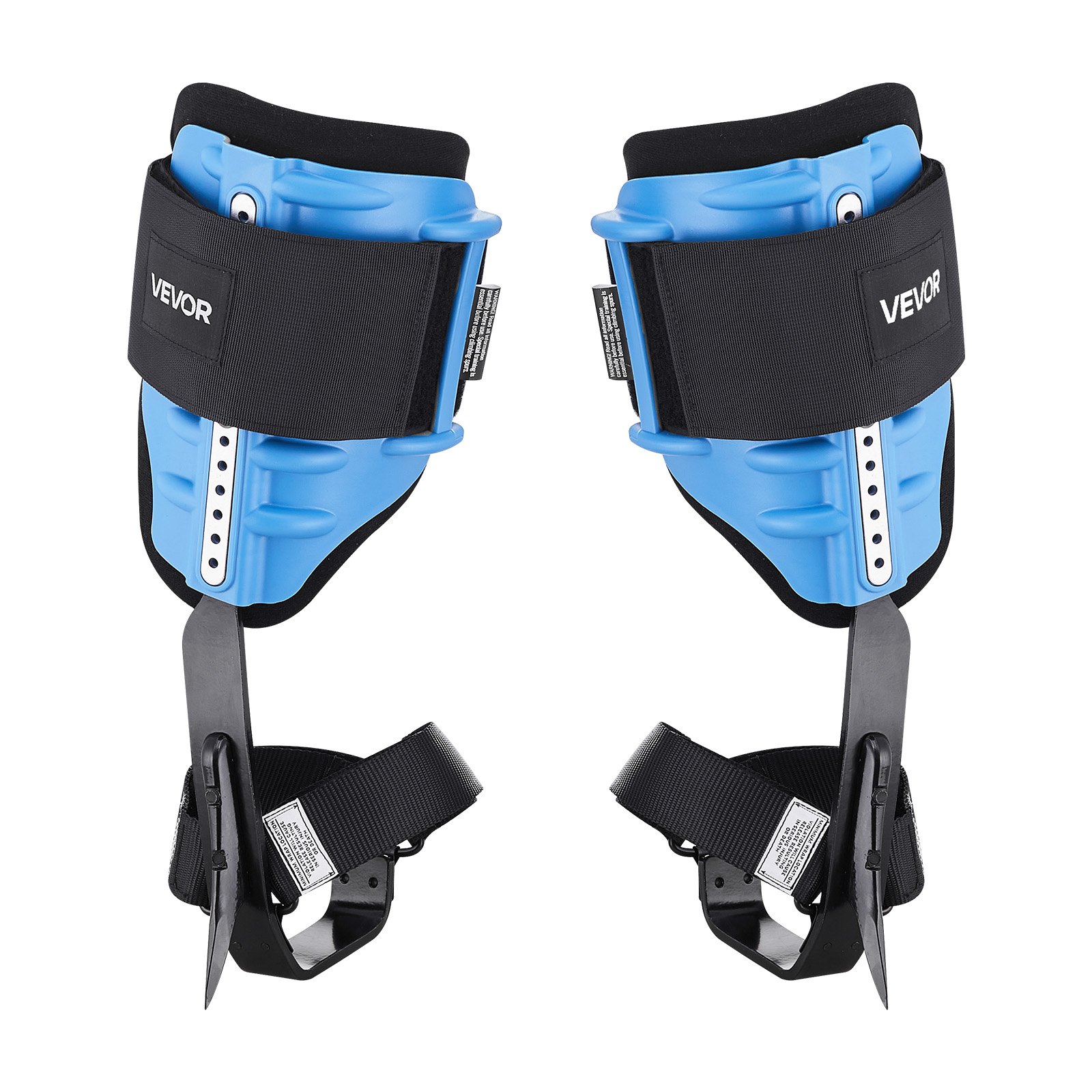 VEVOR Espuelas para Trepar Árboles, Escalada Ajustable en Altura, con Correas y Almohadilla Acolchada, Carga de 159 kg, Acero de Alta Resistencia, para Recolección de Fruta y Caza, Azul Cielo