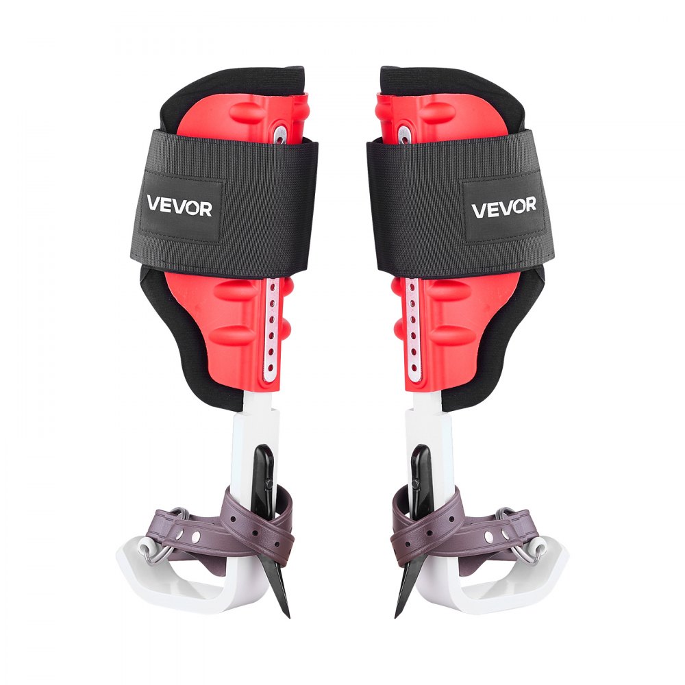 VEVOR Juego de Espuelas para Trepar Árboles, Escalada Ajustable en Altura, con Correas y Protectores de Espuelas, Carga 159 kg, Aluminio Duraderas, para Recolección de Fruta y Caza, Color Rojo