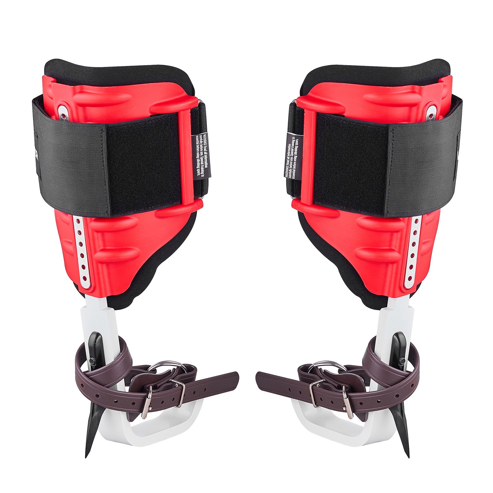 VEVOR Juego de Espuelas para Trepar Árboles, Escalada Ajustable en Altura, con Correas y Protectores de Espuelas, Carga 159 kg, Aluminio Duraderas, para Recolección de Fruta y Caza, Color Rojo