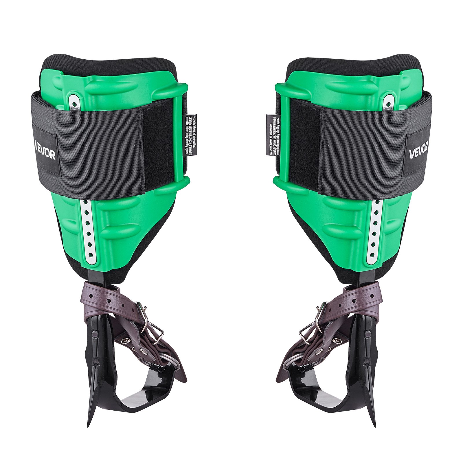 VEVOR Juego de Espuelas para Trepar Árboles, Escalada Ajustable en Altura, con Correas y Protectores de Espuelas, Carga de 159 kg, para Recolección de Fruta y Caza, 230 x 180 x 410 mm, Verde