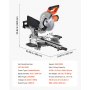 VEVOR Sierra Ingletadora Deslizante Compuesta 1800 W, Hoja de 254 mm, Ángulo y Profundidad de Corte Ajustables, Aluminio Fundido, Compacta y Pórtatil, Corte Multimaterial para Madera Metales Laminados