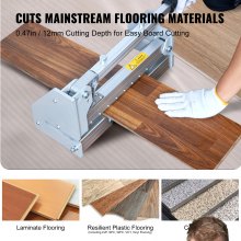 VEVOR Cortador de Piso Laminado 13" 33 cm Cortador de Piso de Vinilo Profundidad de Corte 12 mm Cortador de Piso para Pisos Laminados, Plástico Resistente LVP, SPC, WPC, VCT, Losetas de Alfombra