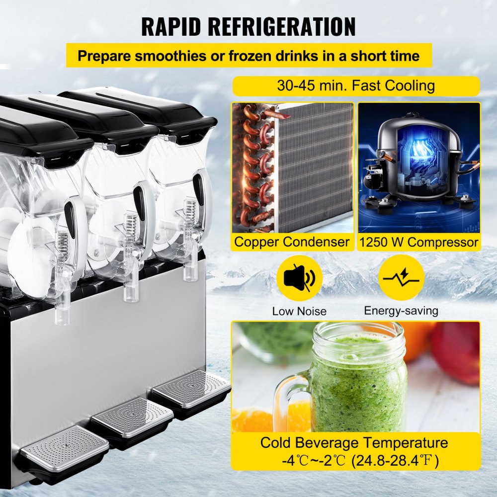 Máquina De Bebidas Congeladas Tanque De 10l Pp Material De Grado Alimenticio