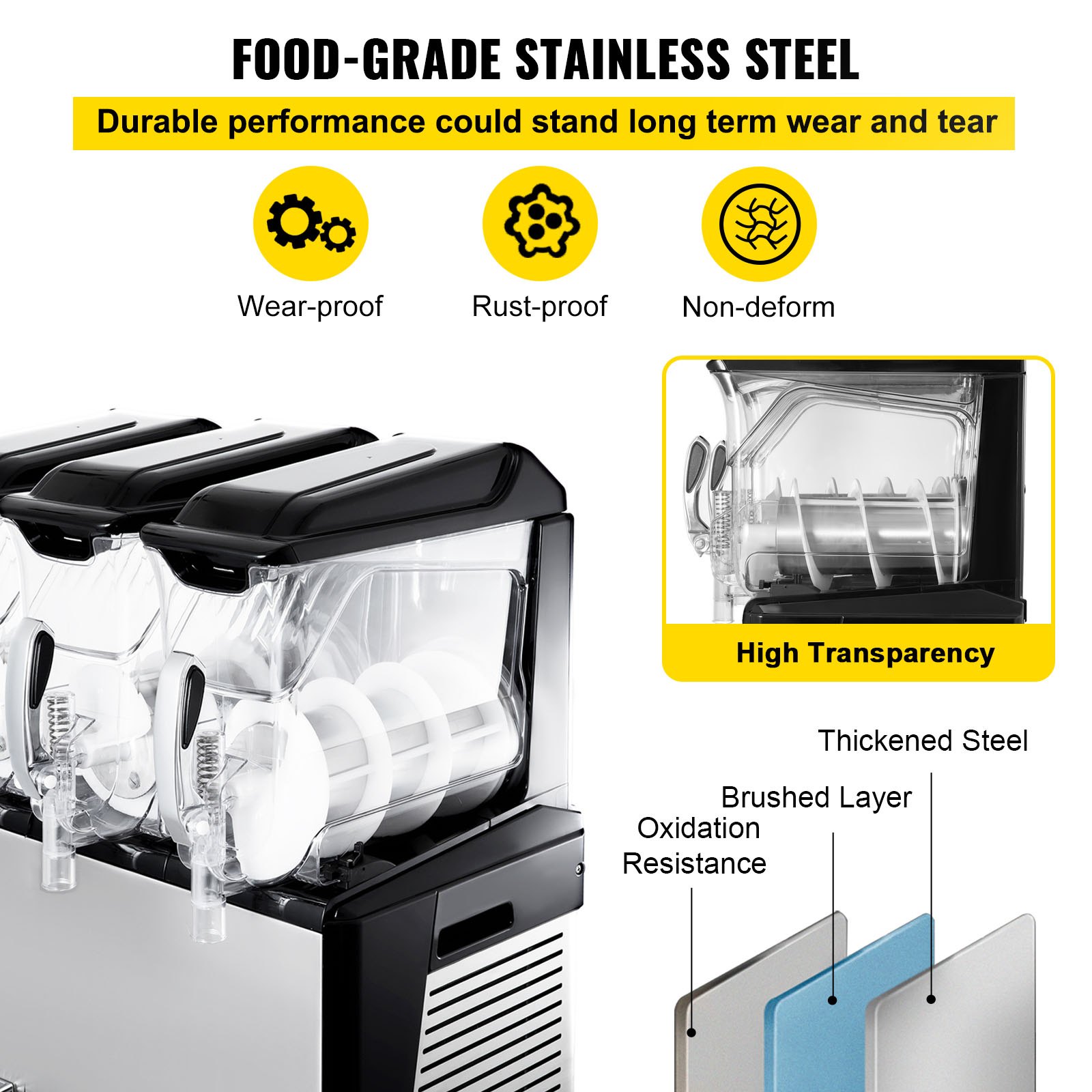 Máquina De Bebidas Congeladas Tanque De 10l Pp Material De Grado Alimenticio