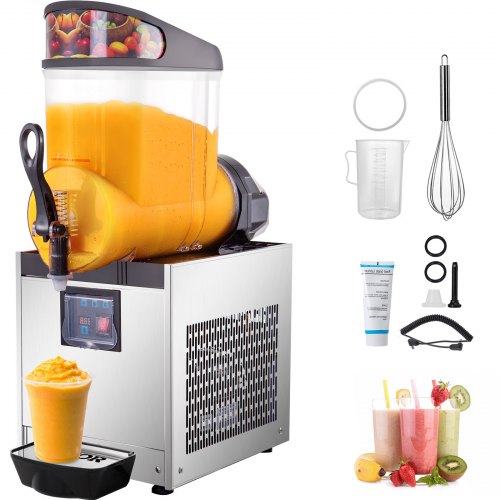 VEVOR Granizadora con Tanque 12 L* 1, Máquina para Granizados de Acero Inoxidable + PC, Máquina Granizado Fangosa Comerciales Bebida 190-245 V, Comercial Bebida Helada Aguanieve Hacer Granizado 500 W