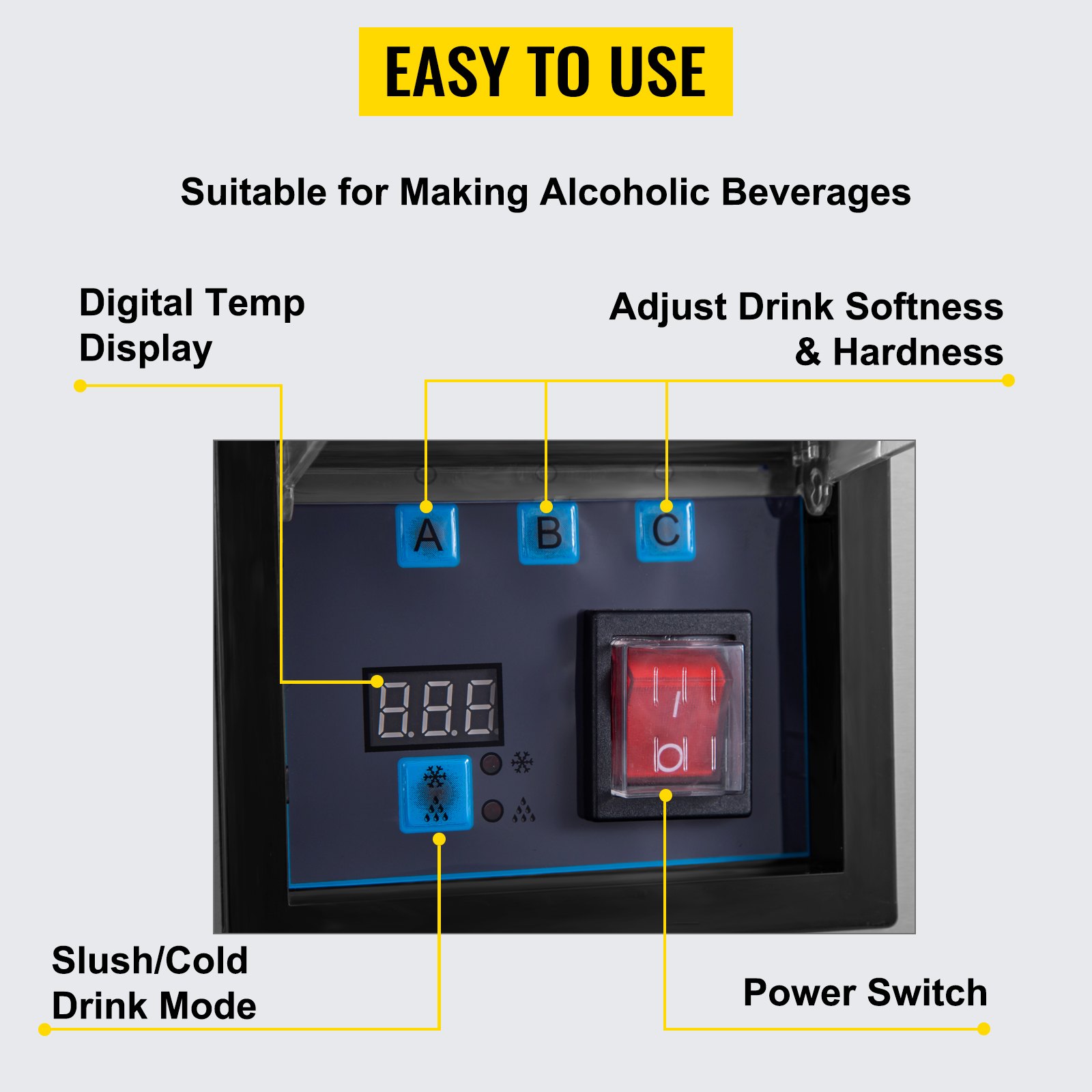 VEVOR Granizadora con Tanque 12 L* 2, Máquina para Granizados de Acero Inoxidable + PC, Máquina Granizado Fangosa Comerciales Bebida 190-245 V, Comercial Bebida Helada Aguanieve Hacer Granizado 700 W