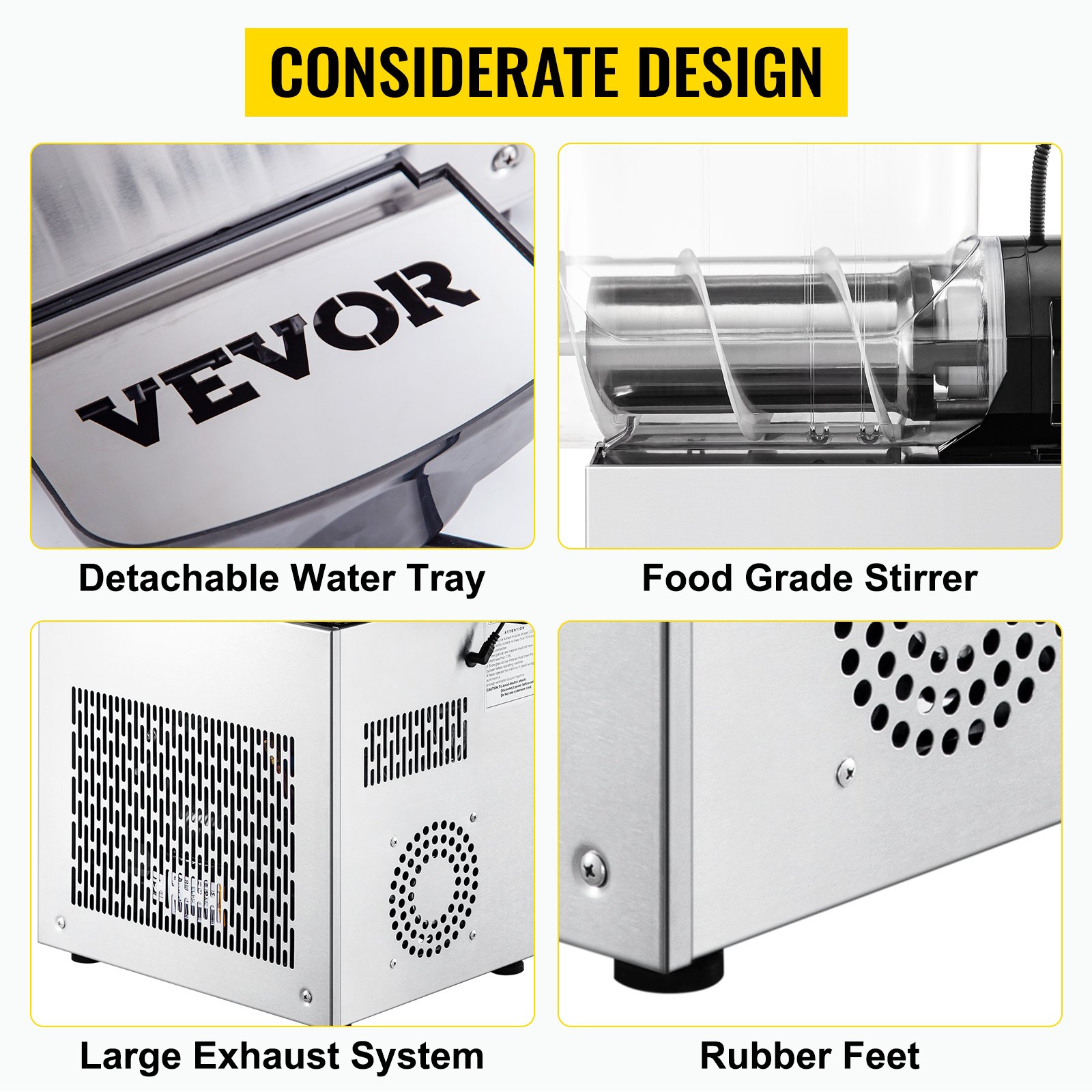 VEVOR Granizadora con Tanque 12 L* 2, Máquina para Granizados de Acero Inoxidable + PC, Máquina Granizado Fangosa Comerciales Bebida 190-245 V, Comercial Bebida Helada Aguanieve Hacer Granizado 700 W