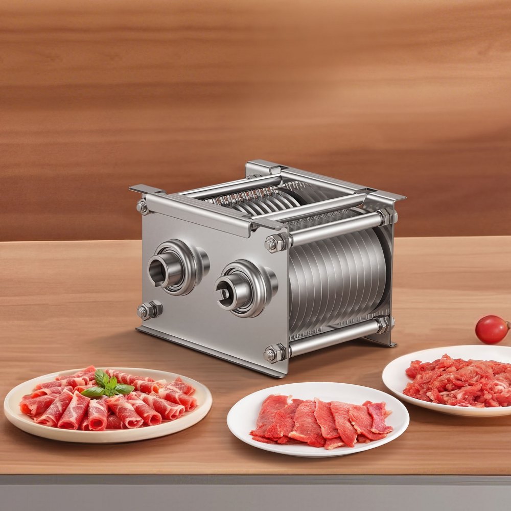 VEVOR Juego de Cuchillas para Rebanadora de Carne Espacio entre Hojas 7 mm, Con Diámetro de Hoja de 86 mm, Cuchilla para Máquina Cortadora de Acero Inoxidable, Modelo 90, para Carne sin Hueso