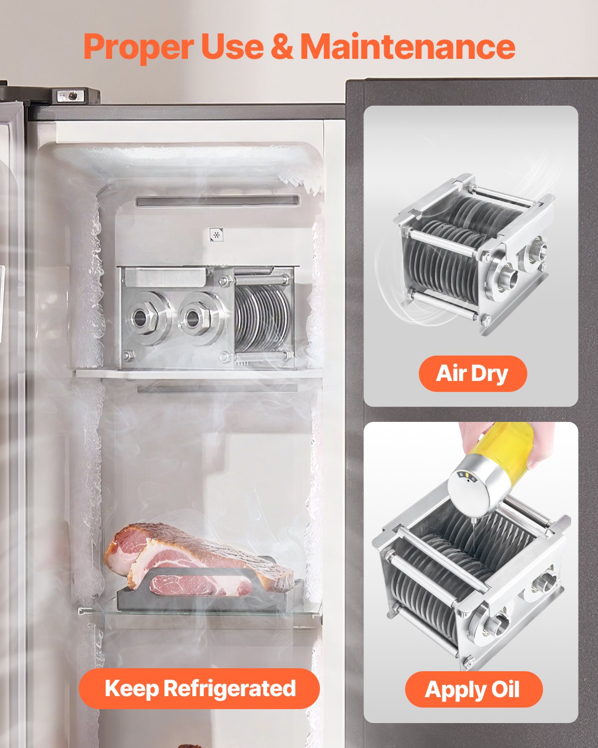 VEVOR Cuchilla para Máquina Cortadora de Carne 7 mm, Un Juego de Cuchillas a Máquina Cortadora de Carne SJY-DQ90, Acero Inoxidable, para Cortadora de Carne Deshuesada y Verduras, 162 x 172 x 125,5 mm