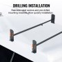 VEVOR Portaequipajes de Techo para Furgoneta Ajustable 91-133 cm Portaequipajes de Acero de Aleación 2 Barras con Topes de Escalera Capacidad de 227 kg para Furgonetas de Tamaño Completo para Viajes