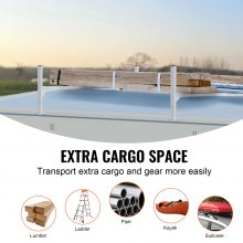 VEVOR Portaequipajes para escalera de techo para furgoneta, 2 barras, 400 libras, ajustable, aleación de aluminio de 51,2" a 81,1