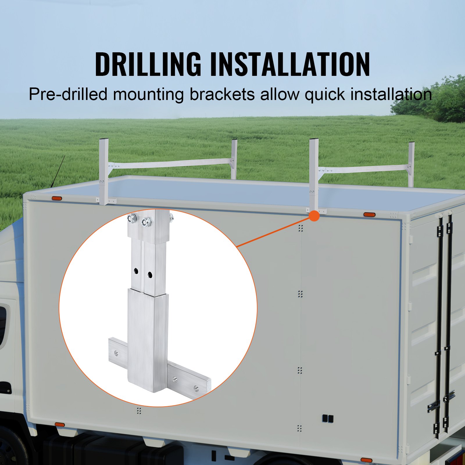 VEVOR Portaequipajes de Techo para Furgoneta Portaequipajes de Aleación de Aluminio de 2 Barras Capacidad de Carga de Portaequipajes 181 kg Ajustable 130-206 cm Portaequipajes para Furgonetas, Viajes