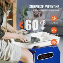 VEVOR Máquina de Rueda de Cerámica Torno Ceramica Eléctrica Diámetro de 28 cm Torno de Alfarero Eléctrico 450 W Máquina de Arcilla de Cerámica 300 rpm