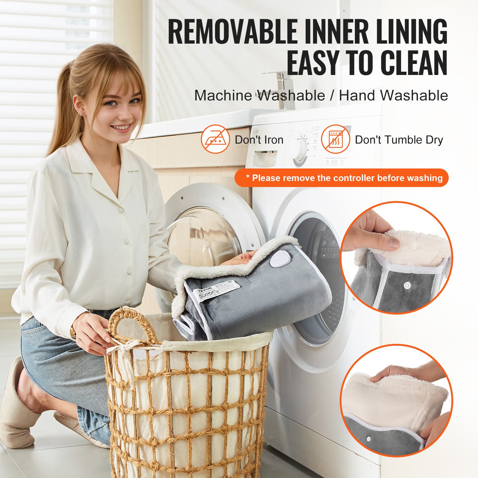 VEVOR Calentador de pies eléctrico, almohadilla térmica de doble cara para pies, zapatillas con calefacción de 6 niveles, calentador de pies con temporizador y apagado automático, botas calefactables de franela ultra suave, lavables, regalo cálido para mujeres y hombres