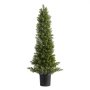 VEVOR Topiario Artificial de Cedro 250 x 914 mm 2 Piezas, Planta de Pino Artificial Hoja de Polietileno, Maceta de Árbol Verde Falso para Decorar Porches, Patios, Jardines, Balcones, Oficinas