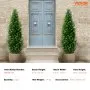 VEVOR Árbol Topiario de Cedro Artificial 2 Piezas con Hojas Adicionales y Maceta, Planta de Pino Ciprés Artificial Hoja Perenne, con Clasificación UV para Decoración del Hogar, 380 x 380 x 1230 mm