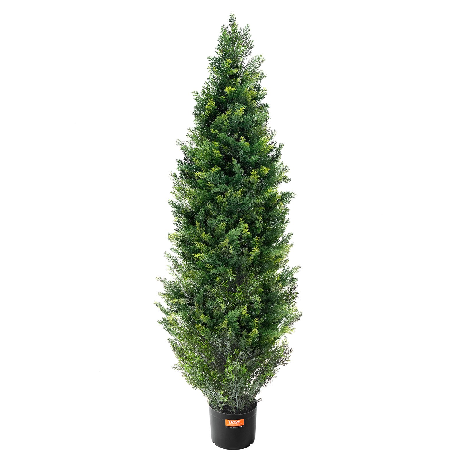 VEVOR Artificial Topiary Cedar Tree, 121.9 cm tall (2 pieces), with extra leaves and pot, artificial evergreen pine-cypress plant, UV-protected artificial greenery set