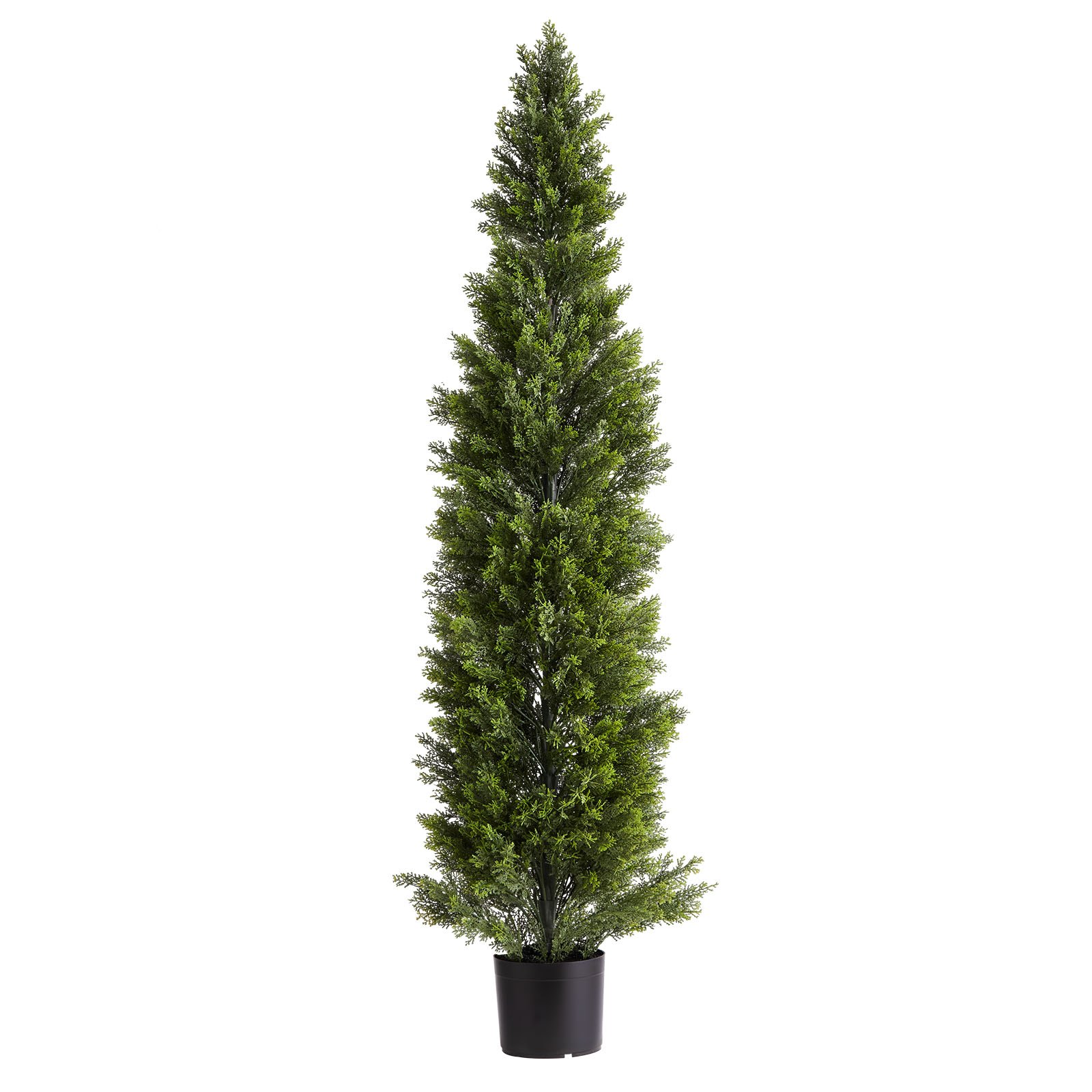VEVOR Topiario Artificial de Cedro 350 x 1524 mm 2 Piezas, Planta de Pino Artificial Hoja de Polietileno, Maceta de Árbol Verde Falso para Decorar Porches, Patios, Jardines, Balcones, Oficinas