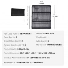 VEVOR Parque Plegable de Metal para Perros de 8 Paneles con Almohadilla Inferior