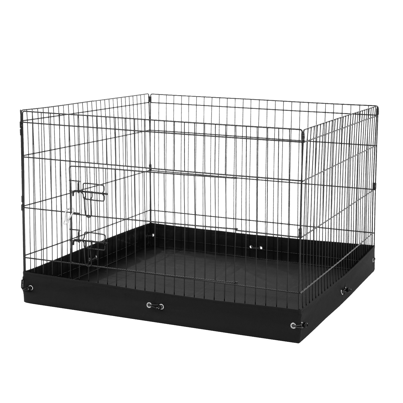 VEVOR Parque de Juegos para Perros 4 Paneles de 610 x 910 mm, Corral de Ejercicios de Metal Plegable con Puerta y Cubierta Superior y Almohadilla Inferior para Perros, Gatos y Otros Animales Pequeños