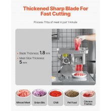 VEVOR Picadora de Carne Eléctrica Rebanadora 3 en 1 700 W 395 x 430 x 390 mm