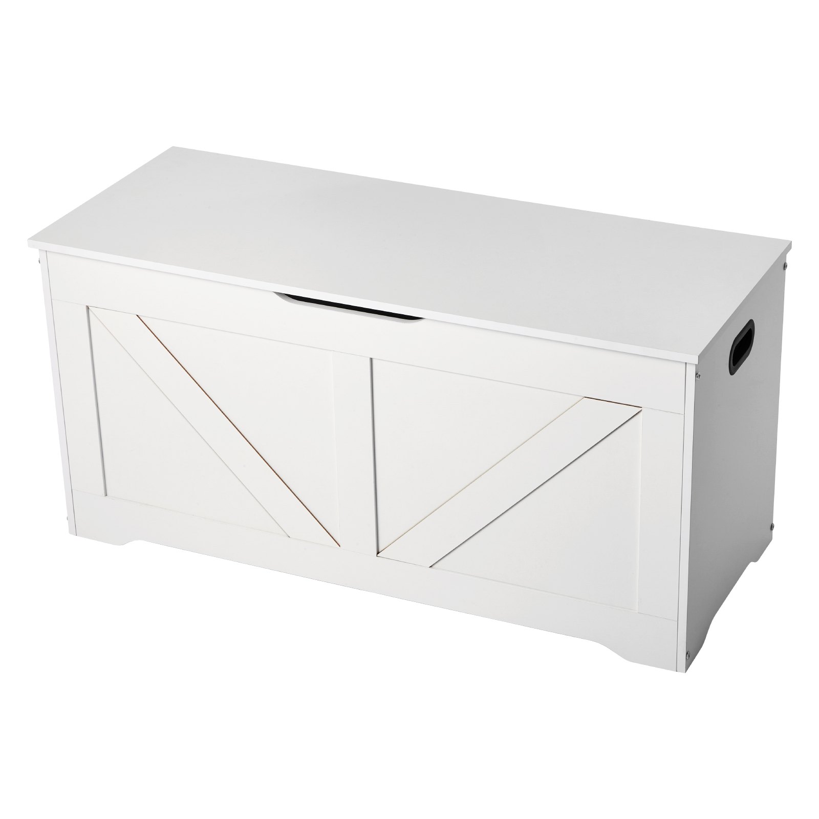 VEVOR Banco Infantil con Almacenaje, Baúl de Juguetes de Madera, Banco con Bisagra de Seguridad, para Sala de Juegos, Salón o Recibidor, 990 x 395 x 480 mm, Base 40 kg y Superficie 96 kg, Blanco