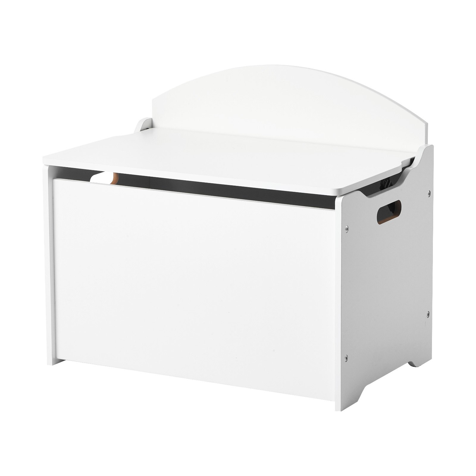 VEVOR Banco Infantil con Almacenaje, Caja de Juguetes de Madera, Hecho de MDF, con Respaldo y Bisagra de Seguridad, Arcón para Sala de Juegos, Salón o Recibidor, 597 x 368 x 545 mm, Color Blanco