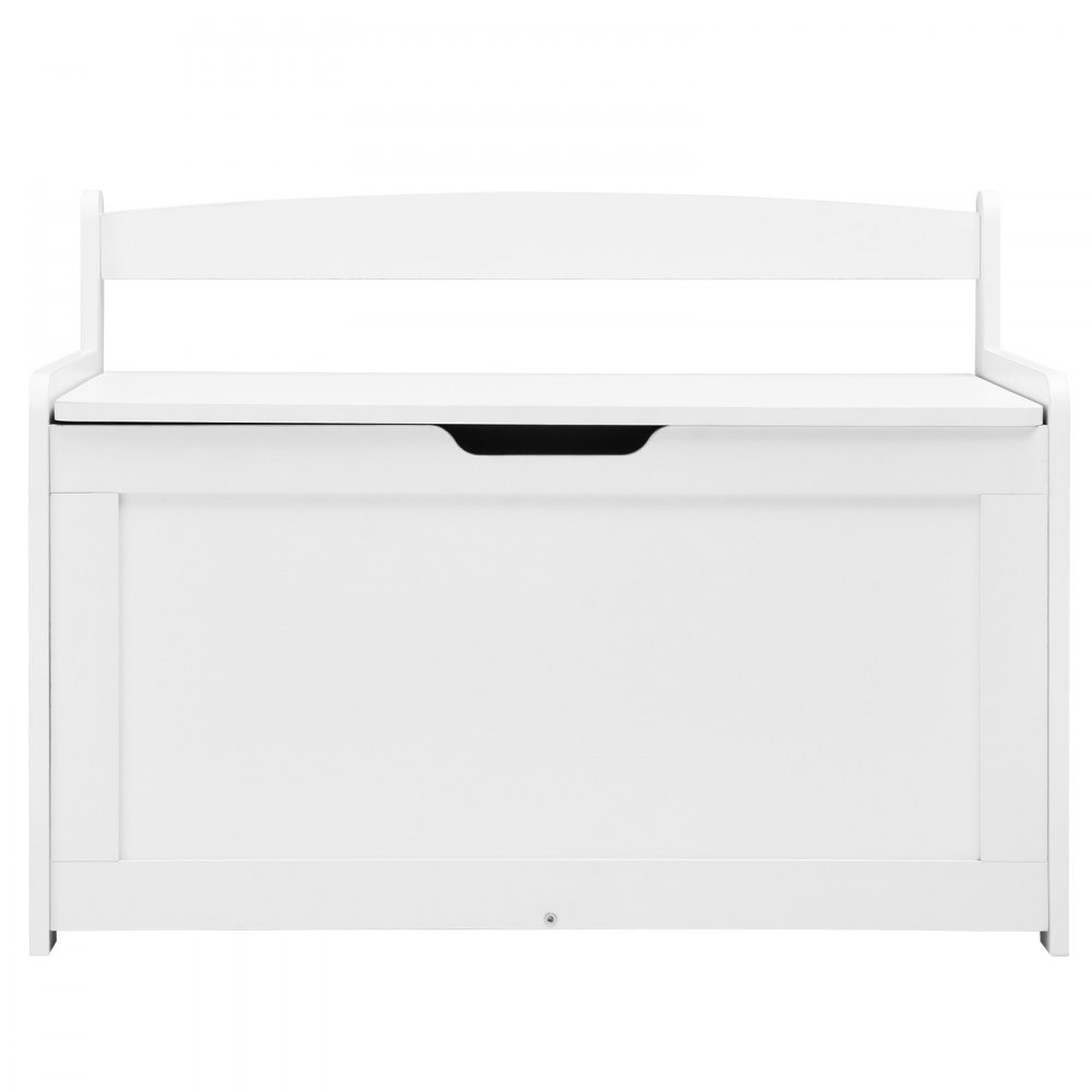 VEVOR Baúl de Juguetes de Madera para Niños 830 x 455 x 609 mm, Caja de Almacenamiento con Tapa Abatible y Bisagra de Seguridad, Banco de Almacenamiento para Sala de Juegos, Dormitorio, Blanco