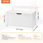VEVOR Baúl de Juguetes de Madera para Niños 830 x 455 x 609 mm, Caja de Almacenamiento con Tapa Abatible y Bisagra de Seguridad, Banco de Almacenamiento para Sala de Juegos, Dormitorio, Blanco