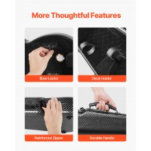 VEVOR Estuche Triangular para Violín 4/4 Tamaño con Higrómetro Integrado, Negro