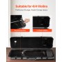 VEVOR Estuche para Violín 4/4 de Tamaño Completo, Estuche para Violín Rectangular Antiarañazo 77 x 25 x 13 cm de Fibra de Carbono Compuesta con Forro de Felpa, Correas Dobles para el Hombro, Negro