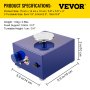 VEVOR Torno Alfarero Máquina Eléctrica de Cerámica Torno Ceramica Portátil 30 W 220 V Velocidad 0-2000 Rpm Máquina de Rueda de Cerámica Ajustable Azul