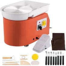 VEVOR Torno Alfarero Máquina Eléctrica de Cerámica Torno Ceramica 0-300r/min Máquina de Rueda de Cerámica 11 pulgadas Máquina de Formación de Cerámica