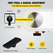 VEVOR Torno Ceramica Torno Alfarero Máquina Eléctrica de Cerámica 0-300r/min Máquina de Rueda de Cerámica 28 cm Máquina de Formación de Cerámica