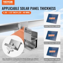 VEVOR Soporte de Montaje de Panel Solar con 4 Rieles y Abrazaderas para Techos