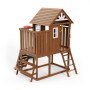 VEVOR Casa de Juegos de Madera al Aire Libre Casa de Juegos de Cedro para Niños Casa de Juegos de Jardín Estilo Rural con Tobogán, Escalera, Pared de Escalada, Ventana, Mesa de Pícnic, Banco