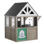 VEVOR Casa de Juegos de Madera al Aire Libre Casa de Juegos de Cedro para Niños Casa de Juegos de Jardín Estilo Rural con Puerta, Ventana, Maceta, Parrilla, Estufa, Fregadero, 1403 x 1260 x 1660 mm