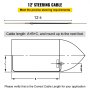 Diagrama de cable de dirección de 12' del kit de dirección de barco VEVOR con medidas a, b y c.