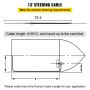 Diagrama de cálculo de la longitud del cable del kit de dirección de barco VEVOR de 13 pies.