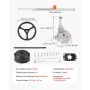 VEVOR Kit de sistema de dirección fueraborda, cable de control de barco de 14 pies, eje cónico estándar de 3/4", volante de 13,5", sistema de dirección marina de aluminio para barcos de pesca y yates