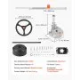 VEVOR Kit de dirección hidráulica fueraborda con cable SS13715 de 15 pies y volante de 13,5", sistema de dirección hidráulica marina de conexión rápida Safe-T, accesorios para barcos de viaje