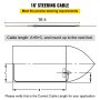 Guía de medición de longitud y cable del sistema de dirección fueraborda VEVOR de 16'.