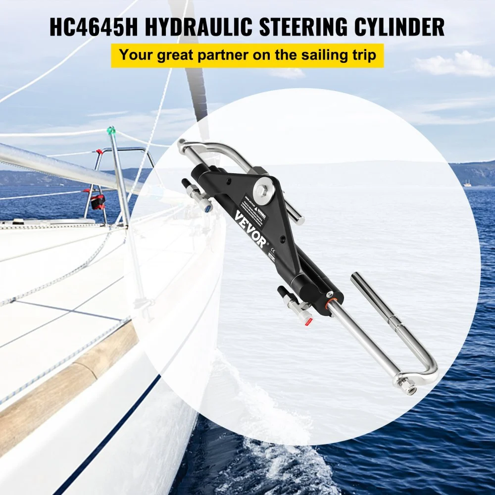 VEVOR HC4645H Cilindro de Dirección del Barco 150CV Hidráulico de Montaje Frontal