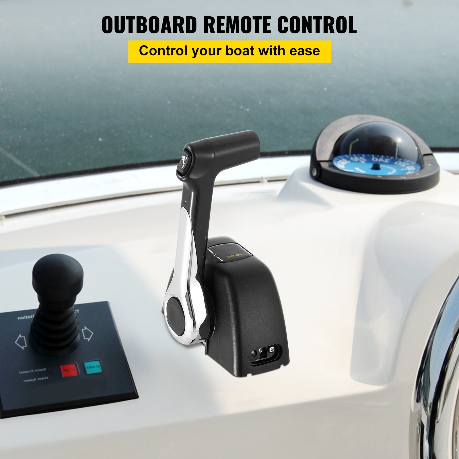 VEVOR Fueraborda Montaje Lateral, La Caja De Control Remoto Externo del Acelerador, La Caja De Control Remoto para Un Cable, Motor Fueraborda, Motor Barco Caja de Control Remoto Número 704-48205-P1